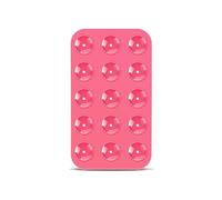 BOXOB Silicone Suction Cup Phone Holders, Double Sided Suction Cup Multipurpose Rectangle Phone Suction Mount for Car Mini Suction Cup Mat for Mobile Power Mobile Phones (Rose Red)