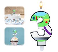 BOXOB Toy Themed Cartoon Story Birthday Candle, Number 3, Unscented, Novelty Candle, Birthday Candle