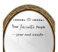 BOXOB Wedding Seating Chart Decal, Find Your Seat Vinyl Sticker for Reception Display, Our Favorite People Sign Your Seat Await Seating Chart Sticker for Wedding Welcome Board or Mirror Decor