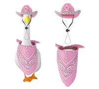 BOXOB Western Cowgirl Porch Goose Outfit, Cowboy Goose Clothes Costume with Crown Hat & Bandana for 23" Concrete Lawn Statue Summer Outdoor Garden Yard Patio Decor Accessories