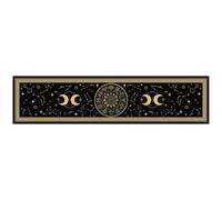BOXOB Witchcraft Altar Cloth Table Runner, 16.34x71.65in Tarot Tablecloth with Zodiac Signs Moon & Sun Divination Cloth for Wiccan Altar Pagan Ceremony Spiritual Practice