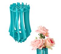 BOXOB Wooden Vase for Flowers, Wooden Bouquet Building Set Puzzle Flower Vase Display Stand for Roses Sunflower Home Decoration Gift for Women Adults Flowers Lovers (Blue)