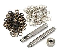 Boxonly 100 Sets Eyelet Punch Die Tool Kits Metal Grommets Kit 150# 4mm Eyelets Hole with Punch Hole Tool and Tool Kits for Leather Craft,Clothes,Purse,DIY Projects