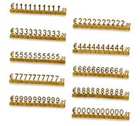 Boxonly 100PCS Digital Price Tag EUR € Price 3D Metal Shelving Adjustable Cube Kit Pricemarker Labels for Jewelry Watch Shop Office Display Gold