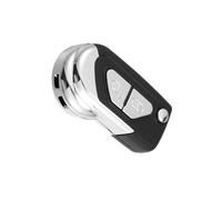 Boxonly 2 Button Flip Key Fob Shell Case with Silver Button Design and Uncut VA2 Blade CE0536 for Citroen DS3 2009-2020 and for Citroen DS4 2011-2018, Keyless Entry Remote Case Only Black Housing