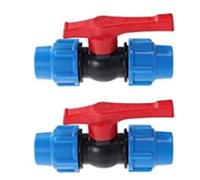 Boxonly 2 PCS 20mm Stop Tap Valves Connector for HDPE Or Alkathene Water Pipe Compression Fittings