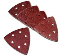 Boxonly 20 Pcs Detail Sander Paper 6 Hole Hook and Loop Sandpaper Triangle Sanding Paper 90mmx90mmx90mm Sand Pads 60 Grits