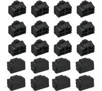 Boxonly 20Pcs Silicone RJ45 Anti-Dust Covers - Black - Compatible with Computer, Router, Switch, TV - Dust-Proof - Size: RJ45