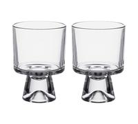 Boxonly 230ml Transparent Lead-Free Glass Dessert Cups - Modern High-Stem Design for Coffee, Juice, and Soda | Set of 2 Elegant Handcrafted Glasses