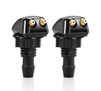Boxonly 2PCS Front Windshield Washer Nozzle Jet Sprayer - Hood Mounted Dual Brass Spray Pillar for Car SUV Truck Compatible with Ford Honda Chrysler Subaru BMW Chevy Dodge (Black)