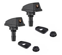 Boxonly 2PCS Universal Adjustable Windshield Washer Nozzle Sprayer Kit for Cars and Trucks - Front Hood Mount - Includes Brass Aim Tool & Sealing Gaskets