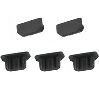 Boxonly 5Pcs Silicone Micro USB Anti-Dust Cap Cover for Cell Phone, Micro USB Port Silicone Dust Cover Plug Cover Cap Anti Dust Protector Black