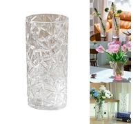 Boxonly Acrylic Crystal Ribbed Flower Vase, 9.8in Clear Unbreakable Decorative Centerpiece, Modern Crystal-Like Vase for Floral Arrangements, Home Décor, Wedding & Office Display