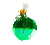 Boxonly Acrylic Round Vase in Pine Green, Colorful Modern Centerpiece for Home Decor, Wedding or Gallery Display (Round Style)