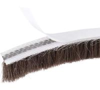 Boxonly Brush Weather Stripping 7mmx8mm Self Adhesive Sealing Windproof Seal Strip Length 10M Weatherstrip Sweep Brushes for Door Window Brown