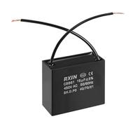 BOXONLY CBB61 15uF Ceiling Fan Capacitor 450V AC 25/70/21 ±5% 50/60Hz Cylinder 58x28x50mm with 2 Wires Metalized Polypropylene Film Capacitors for Water Pump Motor Generator,1 PCS