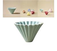Boxonly Grass Green Ceramic Coffee Dripper - 10.3×7.8cm V60 Pour Over Filter Cone with Origami Design, Deep Grooves Promote Smooth Water Flow, Heat Retaining for Balanced Coffee Flavor