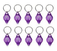 Boxonly Mini UV Keychain Flashlight - 10PC Compact LED Torch with Purple Casing for Money Detection, Portable Key Ring Light for Everyday Use
