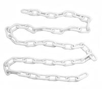 Boxonly Plastic Chain Barriers Link Warning Safety Barrier Parking Space Plastic Chains For Decorative Garden Fence 2mx6mm-White