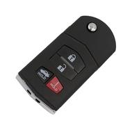 Boxonly Remote Flip Key Fob Shell Case 3+1 Button Replacement compatible with Mazda 3/5/6/MX-5 Miata/RX-8/CX-7/CX-9, shell only, transfer original electronics, DIY install, durable hinge design