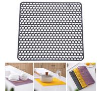 Boxonly Silicone Dish Drying Mat for Versatile Use - Heat-Resistant, Eco-Friendly and Easy to Clean Mat for Kitchen Counter, Sink or Drawer Liner - 13.6" (34.5 CM), Grey