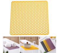 Boxonly Silicone Dish Drying Mat for Versatile Use - Heat-Resistant, Eco-Friendly and Easy to Clean Mat for Kitchen Counter, Sink or Drawer Liner - 13.6" (34.5 CM), Yellow