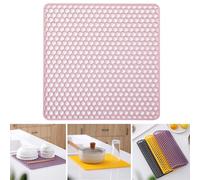 Boxonly Silicone Dish Drying Mat for Versatile Use - Heat-Resistant, Eco-Friendly and Easy to Clean Mat for Kitchen Counter, Sink or Drawer Liner - 13.6" (34.5 CM), Pink
