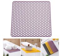 Boxonly Silicone Dish Drying Mat for Versatile Use - Heat-Resistant, Eco-Friendly and Easy to Clean Mat for Kitchen Counter, Sink or Drawer Liner - 10.4" (26.5 CM), Purple