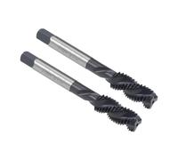 Boxonly Spiral Flute Thread Tap M10 x 1.5mm, for Processing Blind Holes and Sticky Materials, HSS Nitriding Coated, H2 Tolerance, Metric Machine Threading Tap Screw Thread Tapping Tool, 2pcs