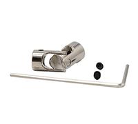 Boxonly Universal Joint Coupling 6mm to 6mm, 1 Pc, Silver, 45 Steel, D11mm x L23mm, M6, Coupling, NUTS