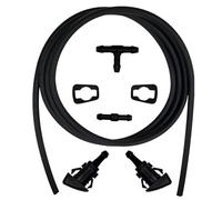 Boxonly Windshield Washer Nozzle Kit - Front Hood Spray Jet with 78 Inch Hose - Replaces 5116079AA 5160308AA - Fit for Chrysler Dodge Jeep RAM Models - Includes 2 Nozzles & Connectors