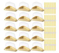boxoon 100 Pcs Clear Plastic Triangular Cake Slice Containers With Lids, Individual Dessert Wedge Boxes, Disposable For Bakery Takeout