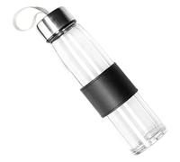 boxoon 15.2 Fl Oz / 450 Ml Glass Water Bottle With Leather Sleeve, Hot And Cold Safe, Borosilicate Glass, Travel, Office, Sports