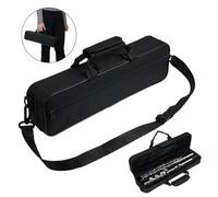 boxoon 16-Hole Flute Carrying Case, Oxford Cloth Bag With Adjustable Strap, Lightweight Flute Storage Box With Velvet Lining, Ideal For Transporting Instruments