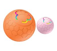 boxoon 2 Pcs Self-Winding Cat Toy Ball, Glowing Silicone, Auto Bouncing Rotating Sphere, Paw Print LED Lights, USB Rechargeable, 2.2 in Diameter for Cats, Discourages Undesirable Behavior