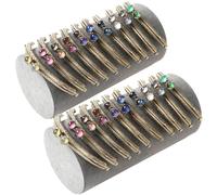 boxoon 20 Pcs Kiss Lock Coin Purse Frame Clasps, 3.3 In Antique Bronze Embossed Lotus Head With Coral Beads, 10 Colors