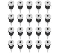 boxoon 20 Pcs Wine Stopper Bases, Bulk Alloy Silicone, Perforated M8/M10 Threaded Design For Diy, Tapered Bung For Airtight Freshness, Silver Finish