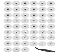 boxoon 200 Pcs Acupuncture Ear Plasters, Silver Pearl Massage Stickers, Includes Tweezers, 0.1 In/0.1 Cm Metal, Transparent For Body