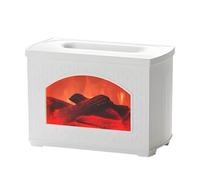 boxoon 270 Ml Humidifier & Essential Oil Diffuser, Simulated Fireplace Effect, Cool Mist, Quiet Desktop Design, 8.1 X 4.1 In / 20.6 X 10.5 Cm