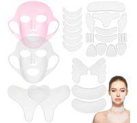 boxoon 32 Pcs Silicone Patches Anti Wrinkle, Face Forehead Chest Neck Wrinkle Pads, Skin Reusable Patches Care, Line Remover & Oothing For Mask Kit Facial, Comfortable Soft Set And