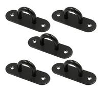 boxoon 5 Pcs Stainless Steel Mount Hooks, 3.9 in Black Ceiling Hooks, Heavy Duty Oval Hanging with 0.24 in Hole, Indoor/Outdoor