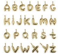 boxoon A-Z Gold Alphabet Charms, 26 Pcs Letters Charms Decorations For Jewelry Making, Ideal For Diy Creations And Customization, Copper Material