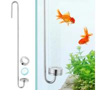 boxoon Aquarium CO2 Diffuser for Fish Tank, 12 in S-Shaped Carbon Dioxide Bubbler Refiner, 304 Stainless Steel with Replaceable Ceramic Disc, High Dissolution Rate for Live Aquatic Plants