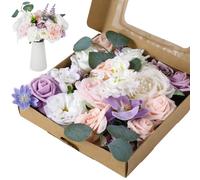 boxoon Artificial Flowers Combo, Roses, Realistic Silk Fabric Flowers For Diy Wedding Bouquets, Fake Flower Box For Wedding Centerpieces, Garland, Flower Arrangement