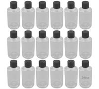 boxoon Clear Slant Shoulder Bottles, 24 Pieces Of 150 Ml Plastic Squeeze Bottles With Flip Top Lids, Black Lid Containers Hold Shampoo, Coetics, Perfect For Storing Travel Liquids