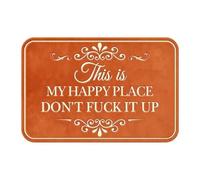 boxoon Funny Doormat with Sarcastic Quote This is MY HAPPY PLACE, Fast Drying Diatomaceous Earth Entry Rug, Decorative Floor Mat for Entryway, Bathroom, Porch, Kitchen Home Decor