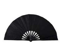 boxoon Glitter Rave Fan, 13 Inch Large Folding Hand Fan, Portable Clack For Dancing, Black Flocking Sleeve, Neon Music Festival Edm Party Costume Accessory, 13.4 X 1.6 X 0.8 In