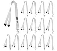 boxoon Id Badge Lanyards, Heat Transfer Ready Neck Straps For Employee Badge, 30 Pcs Sublimation Lanyard Blank White Polyester (0.78X39) With Safety Clip & Metal Swivel Hook