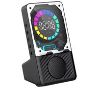 boxoon Induction Wireless Speaker, Metal-Gripping High-Fidelity Surround Sound, Wireless Phone Holder With Rgb Lighting, 6 In 1 Cell Phone Stand, Transparent Mech Design
