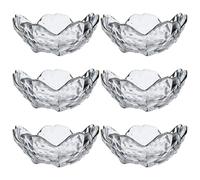 boxoon Japanese 6 Hammered Pcs Gold-Edged Glass Bowls Transparent Cherry Blossom, Small Dishes Condiment Sauce, For Hot Pot Great Desserts Snacks